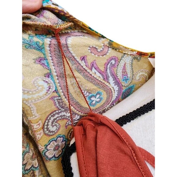Terra & Sky 2 Piece Kimono Set Paisley Print Size 1X NWT - Picture 3 of 11